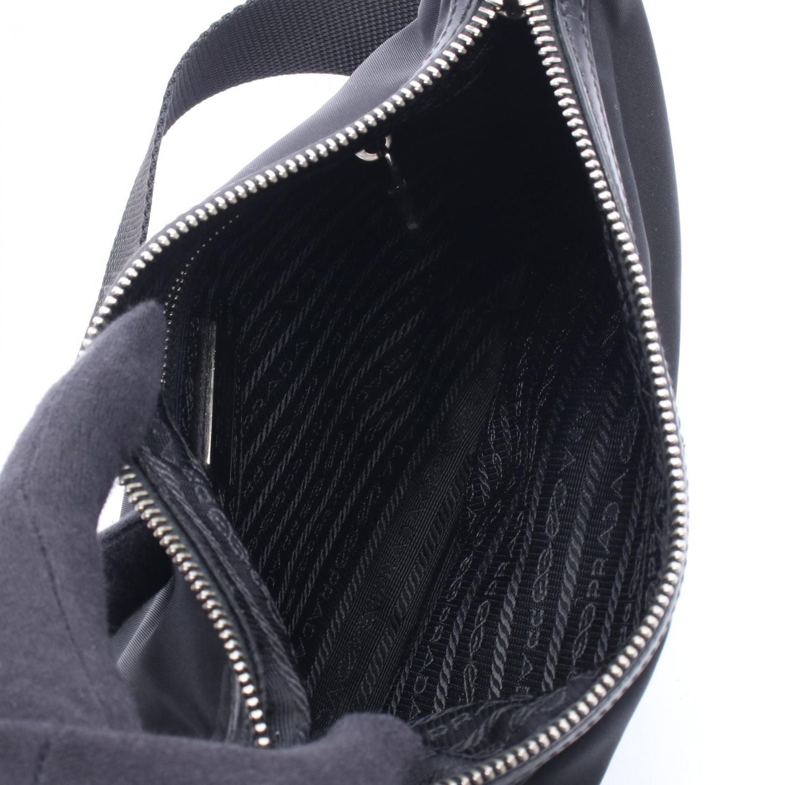 Prada Shoulder Bag Tessuto Light Black Nylon Leather — view 3