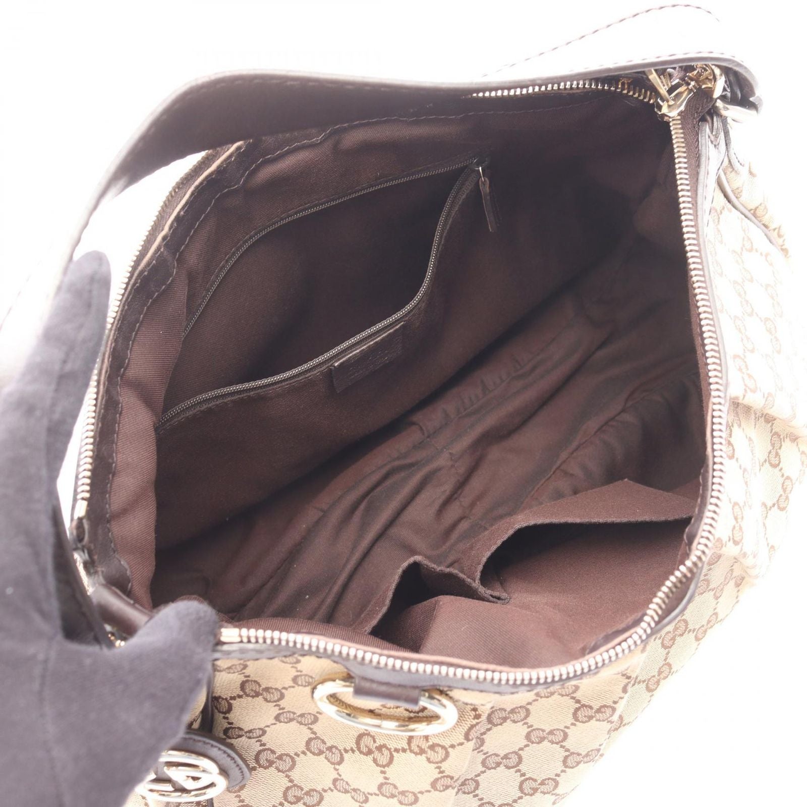 Gucci Shoulder Bag Ski GG Canvas Beige Ski — view 3