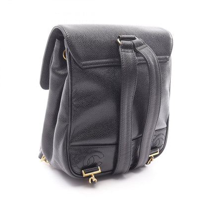 Chanel Backpack Triple CC Logo Black Caviar Leather Coco — view 2