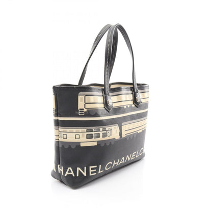 Chanel Tote Central Station Black Beige Canvas Leather — view 2