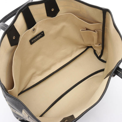 Chanel Tote Central Station Black Beige Canvas Leather — view 3