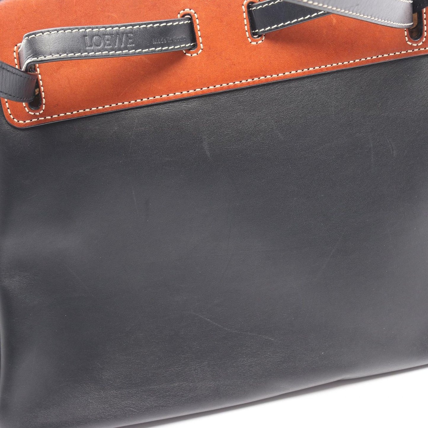 Loewe Tote Lazo Black Brown Leather — view 7