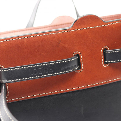 Loewe Tote Lazo Black Brown Leather — view 6