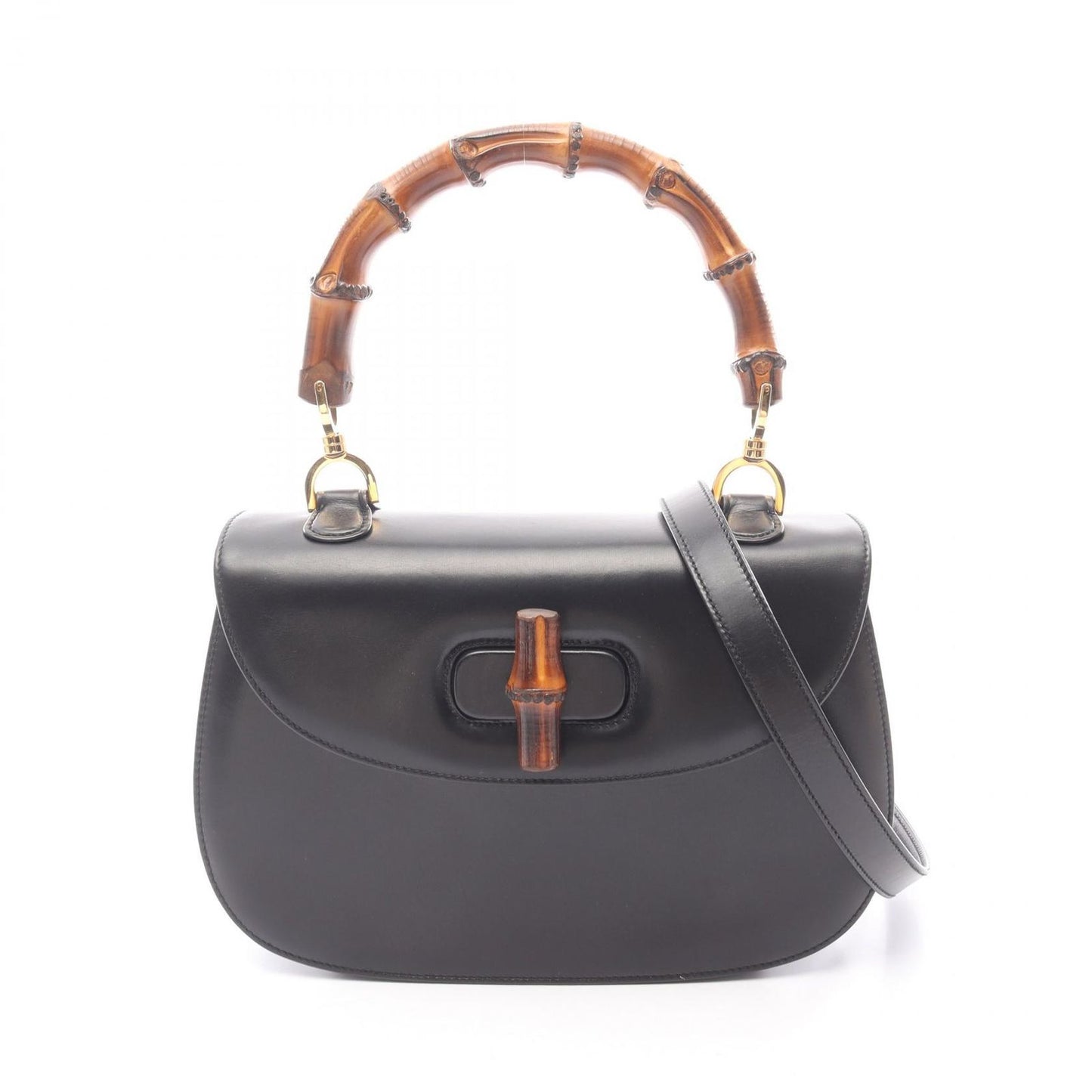 Gucci Handbag Bamboo 000 01 Black Leather 2-Way