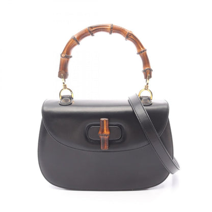 Gucci Handbag Bamboo 000 01 Black Leather 2-Way