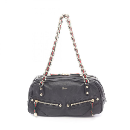 Gucci Shoulder Bag Sherry Line Black Leather Chain