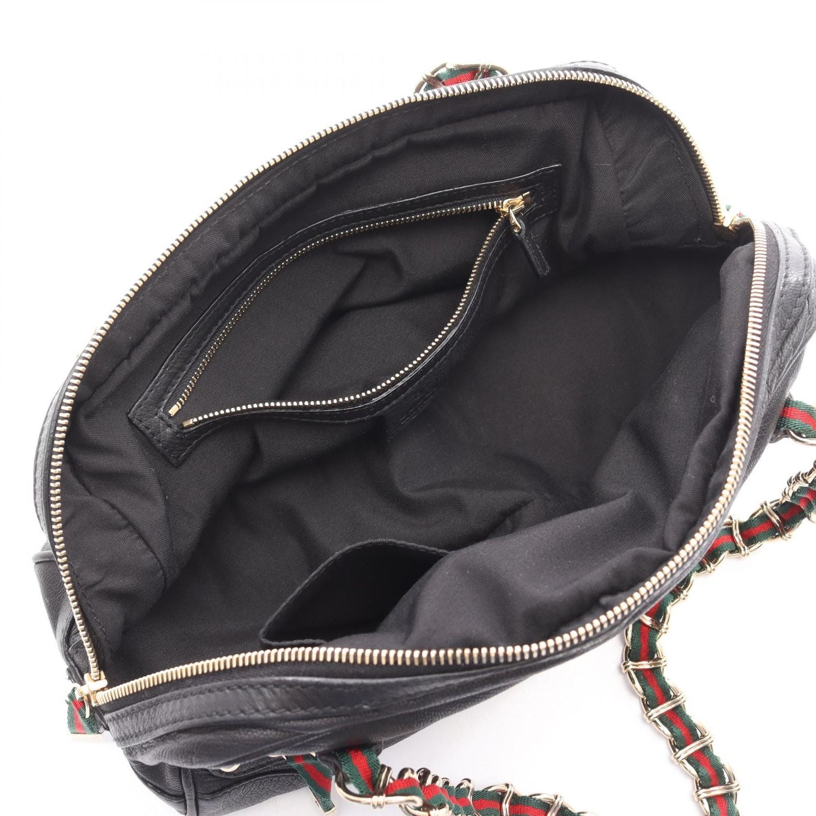 Gucci Shoulder Bag Sherry Line Black Leather Chain — view 3