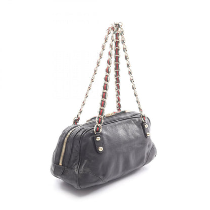 Gucci Shoulder Bag Sherry Line Black Leather Chain — view 2