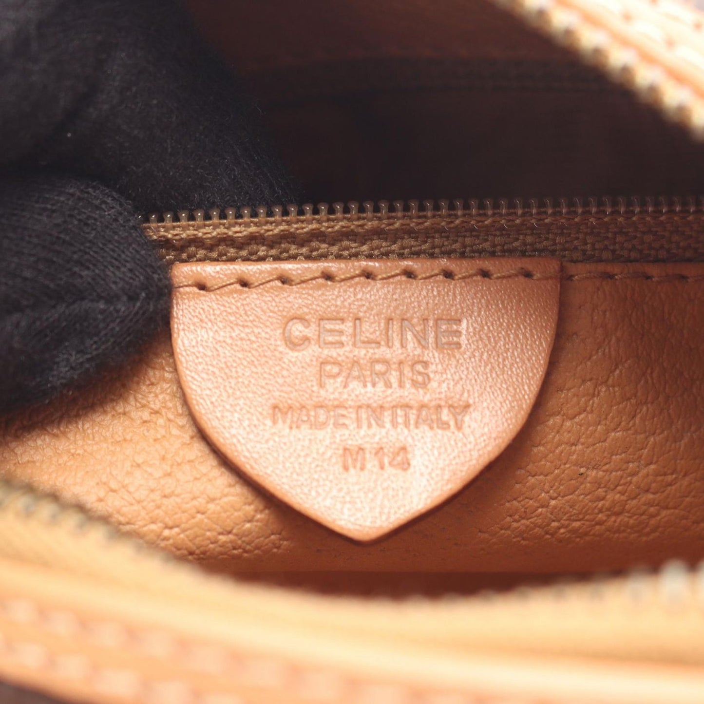 Celine Shoulder Bag Macadam Dark Brown Canvas Leather — view 4