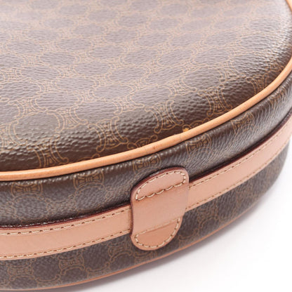 Celine Shoulder Bag Macadam Dark Brown Canvas Leather — view 7