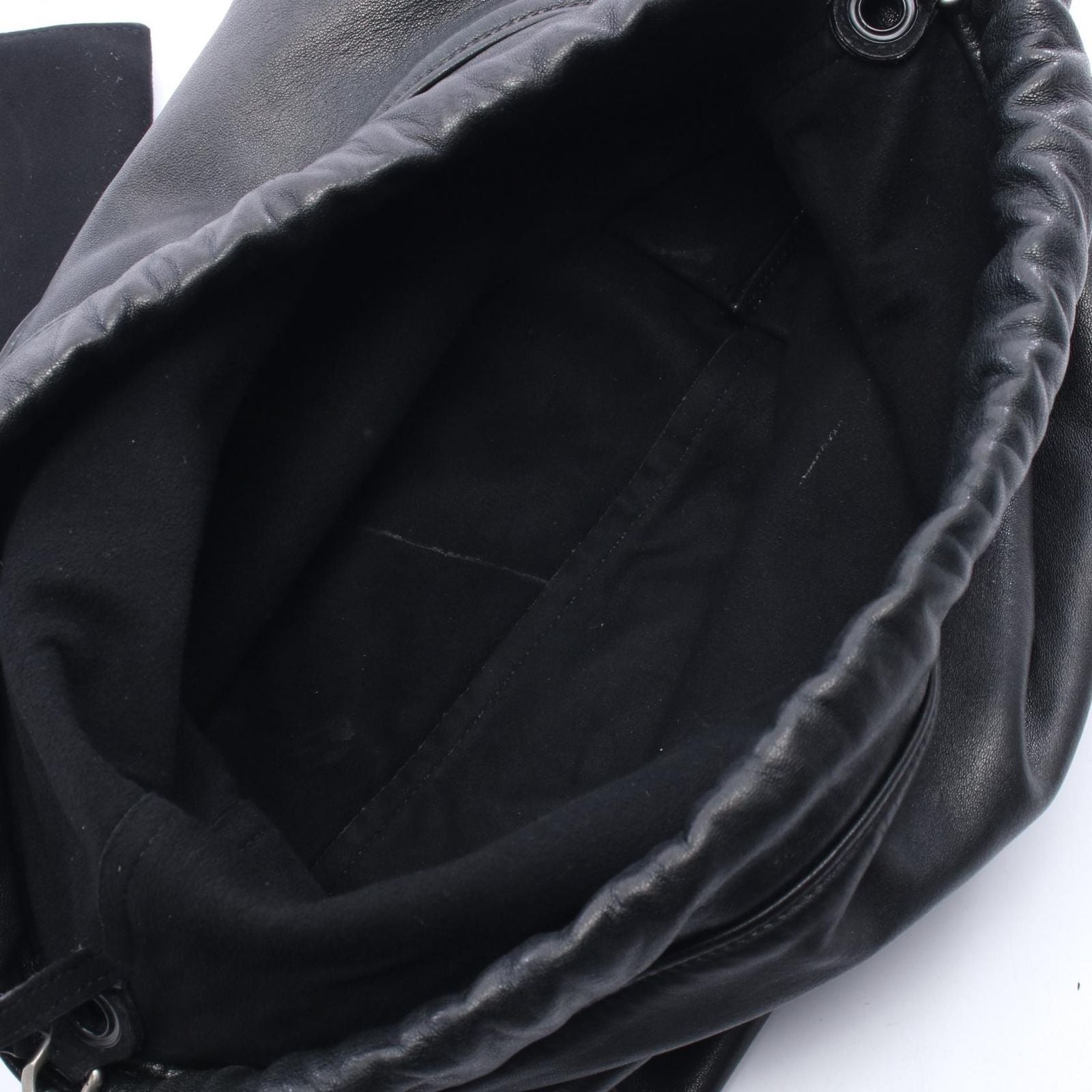 Saint Laurent Paris Shoulder Bag Teddy Drawstring Black Leather — view 3