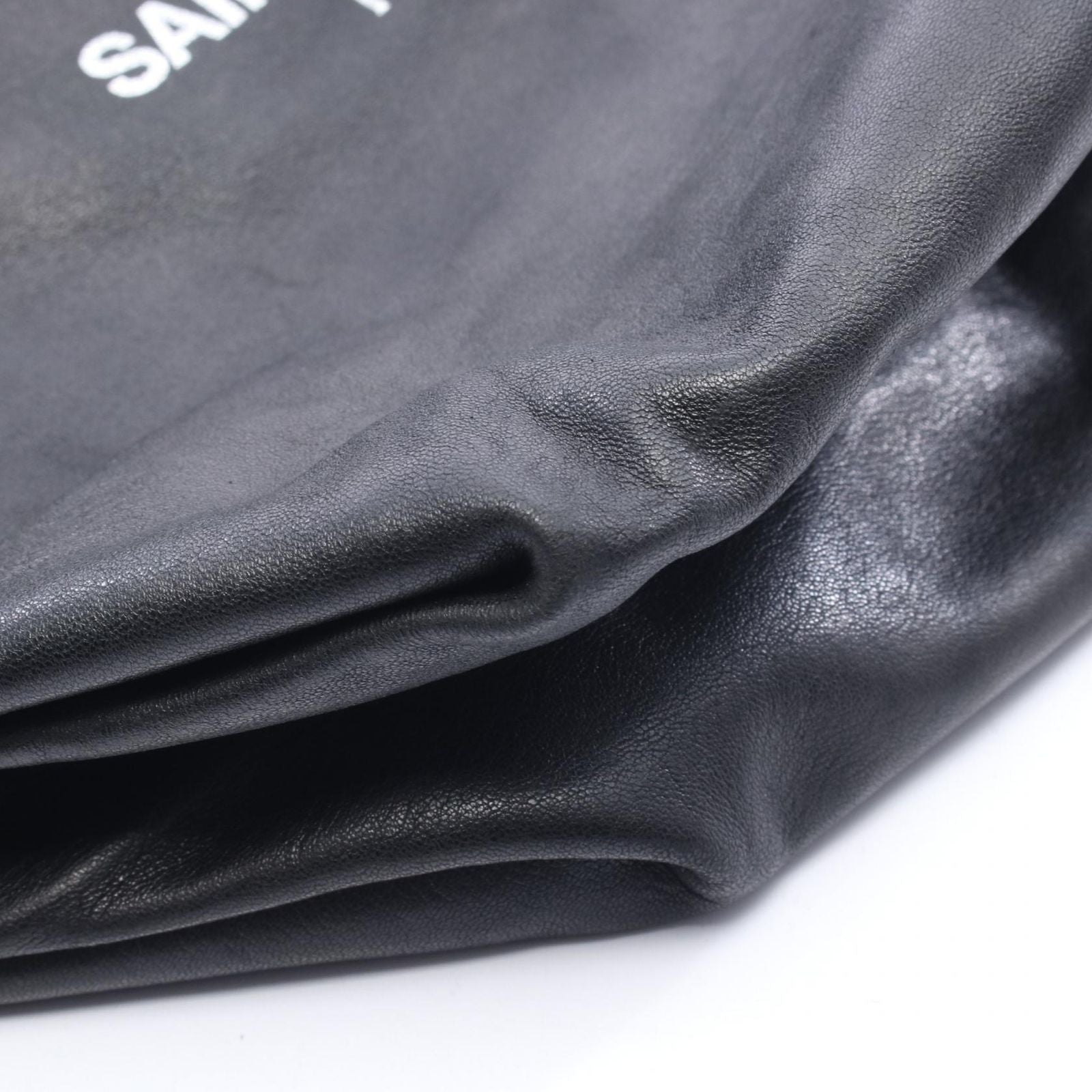 Saint Laurent Paris Shoulder Bag Teddy Drawstring Black Leather — view 6