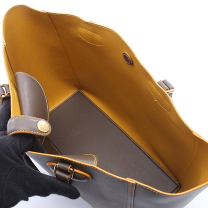 Loewe Tote Leo Dark Brown Yellow Leather Leo Anagram — view 3