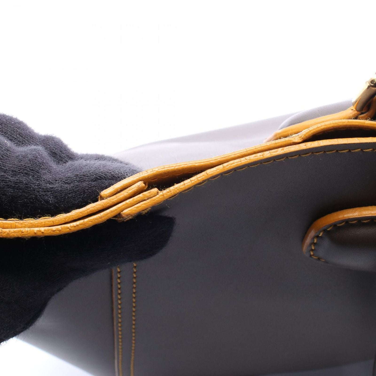 Loewe Tote Leo Dark Brown Yellow Leather Leo Anagram — view 5