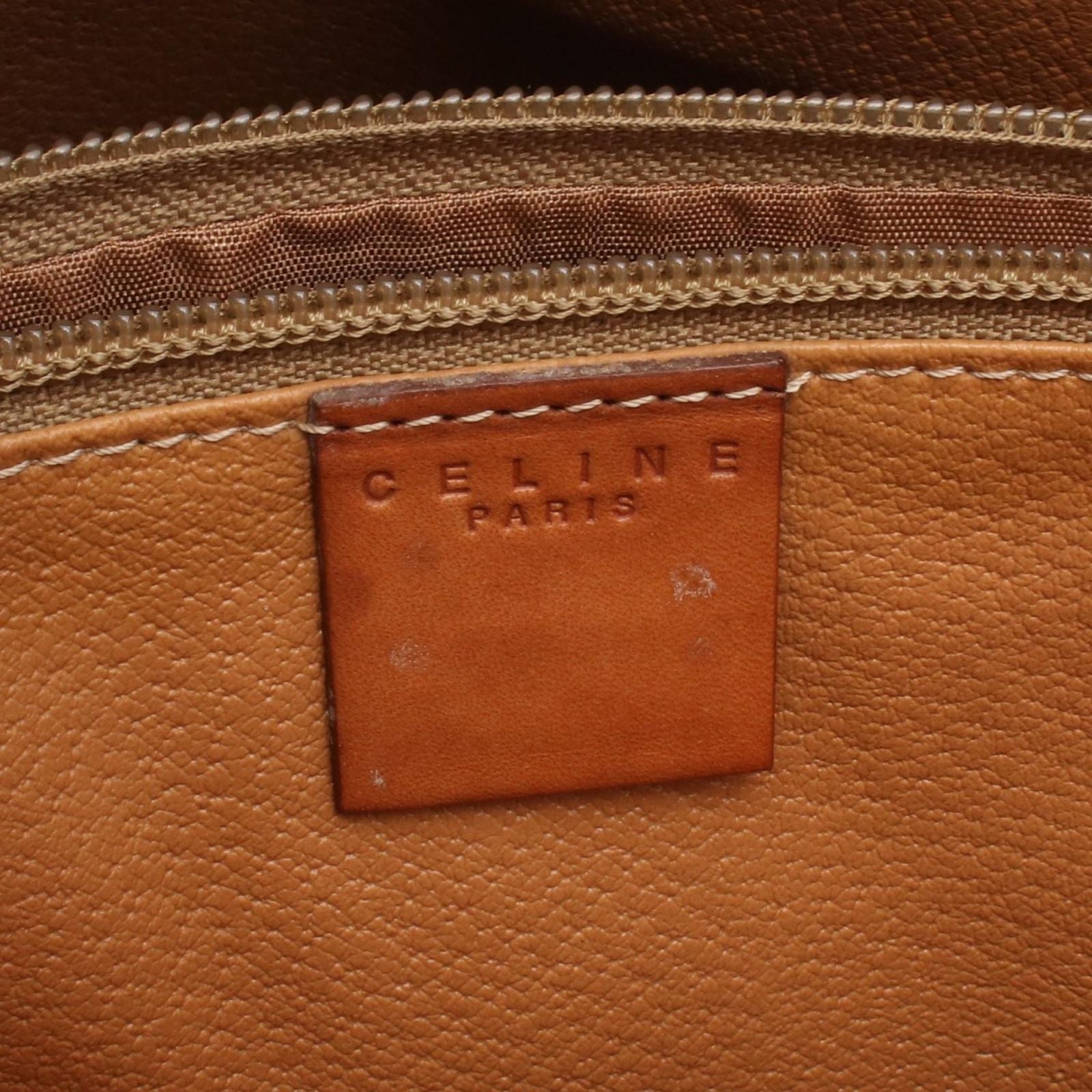 Celine Tote Macadam Dark Brown Canvas Leather — view 4