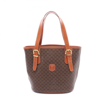 Celine Tote Macadam Dark Brown Canvas Leather
