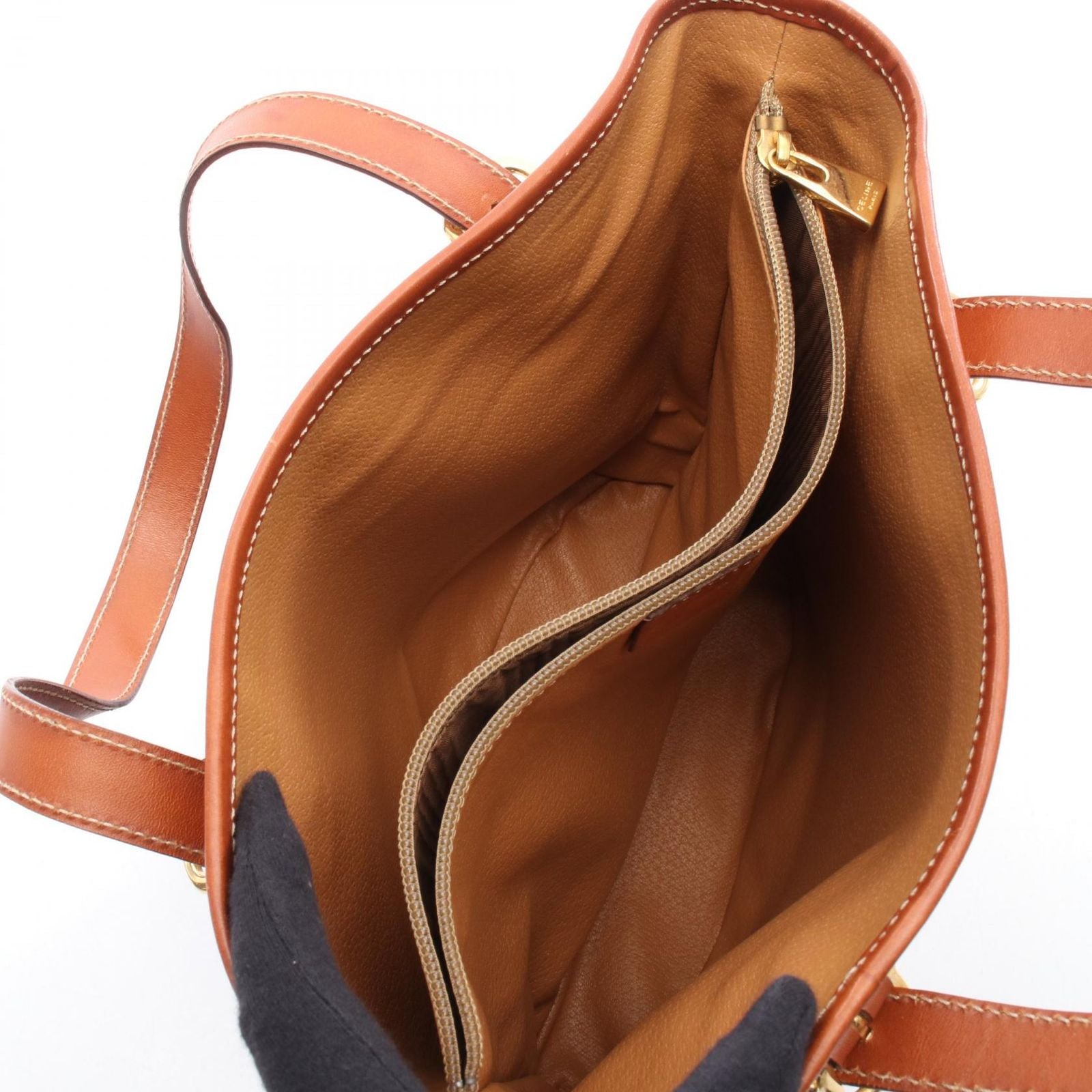 Celine Tote Macadam Dark Brown Canvas Leather — view 3