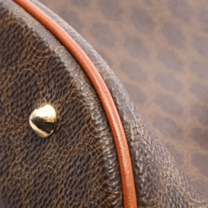 Celine Tote Macadam Dark Brown Canvas Leather — view 7