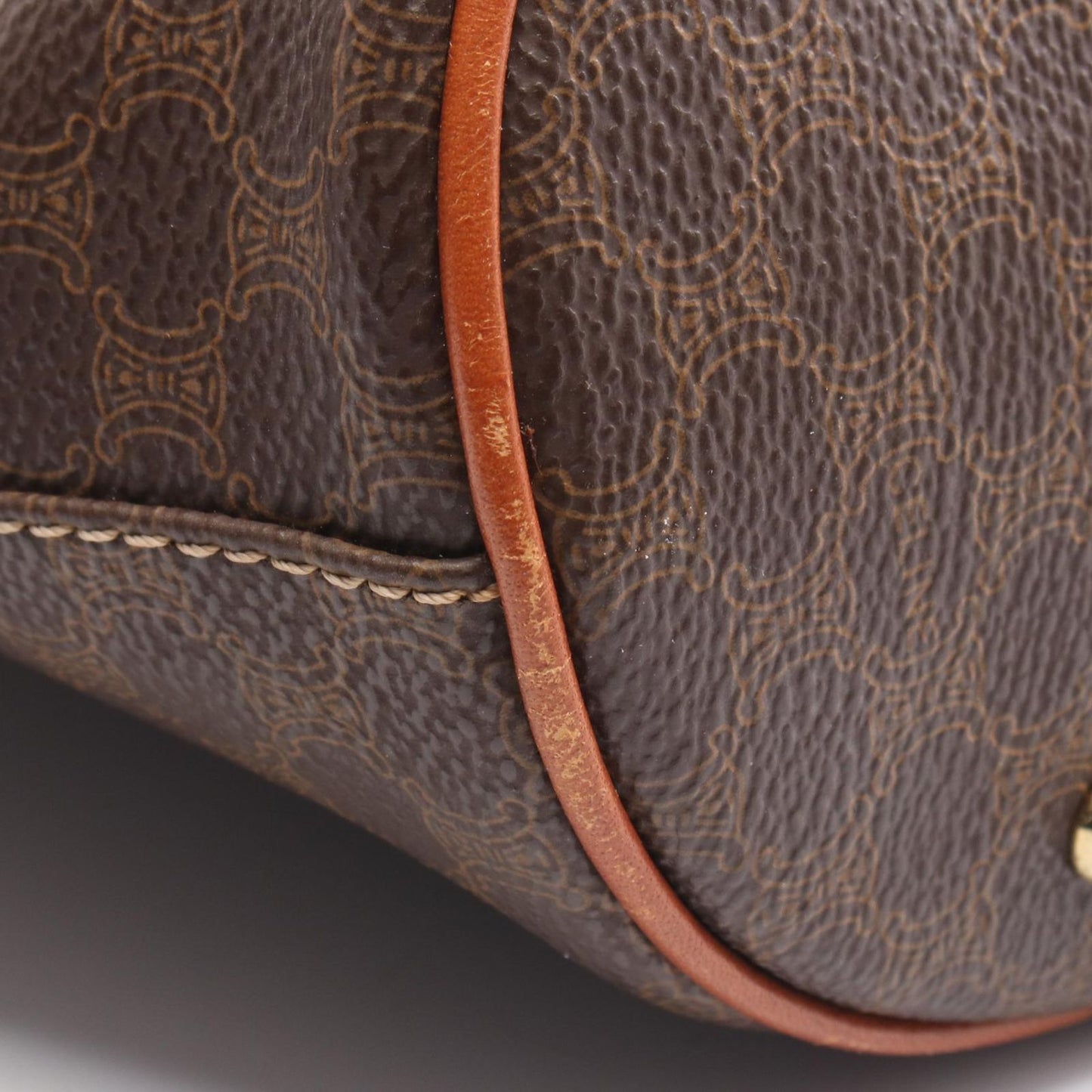 Celine Tote Macadam Dark Brown Canvas Leather — view 6