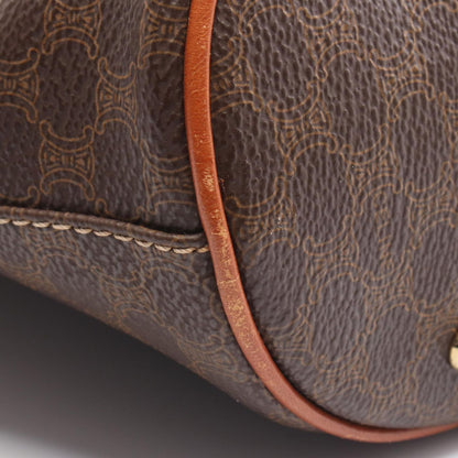 Celine Tote Macadam Dark Brown Canvas Leather — view 6