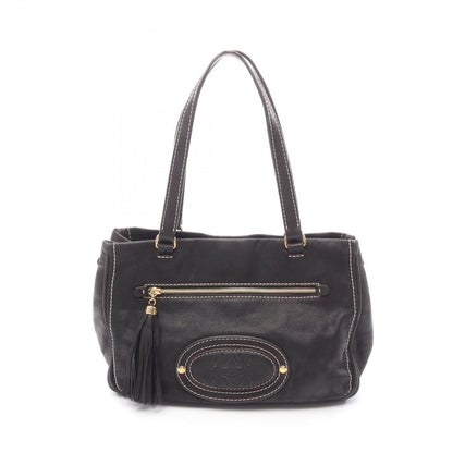 Loewe Tote Made Tall Black Leather Anagram Fringe