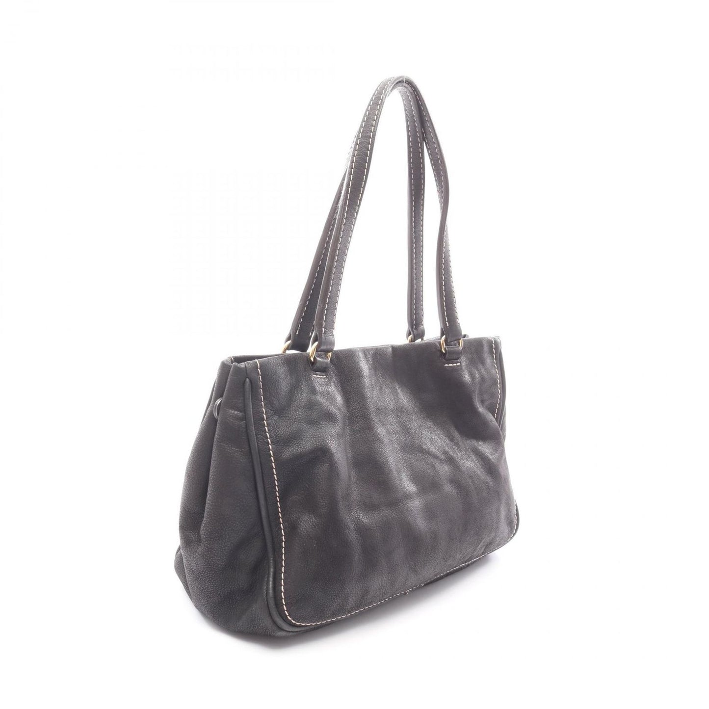 Loewe Tote Made Tall Black Leather Anagram Fringe — view 2