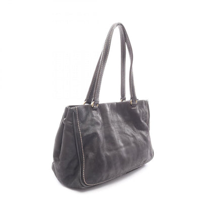 Loewe Tote Made Tall Black Leather Anagram Fringe — view 2