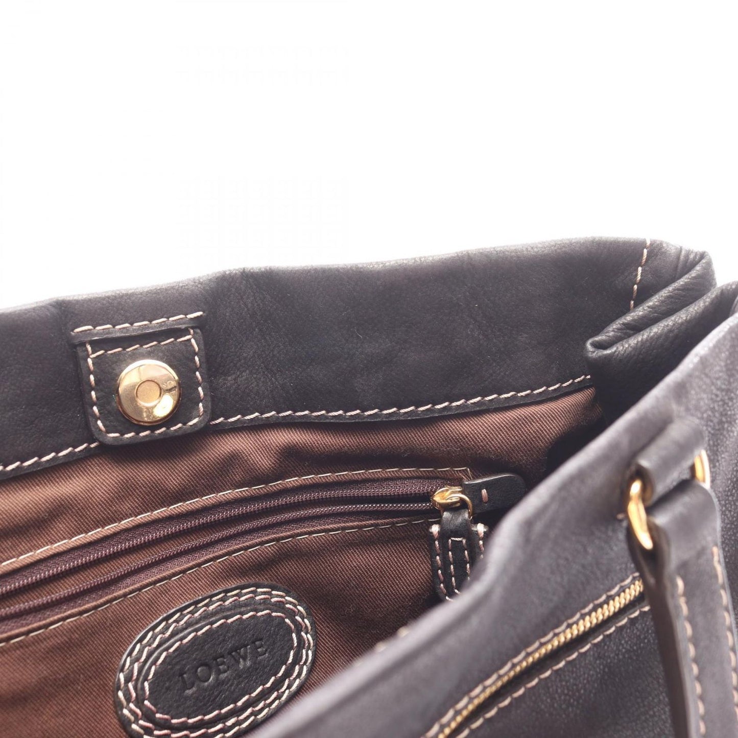 Loewe Tote Made Tall Black Leather Anagram Fringe — view 6