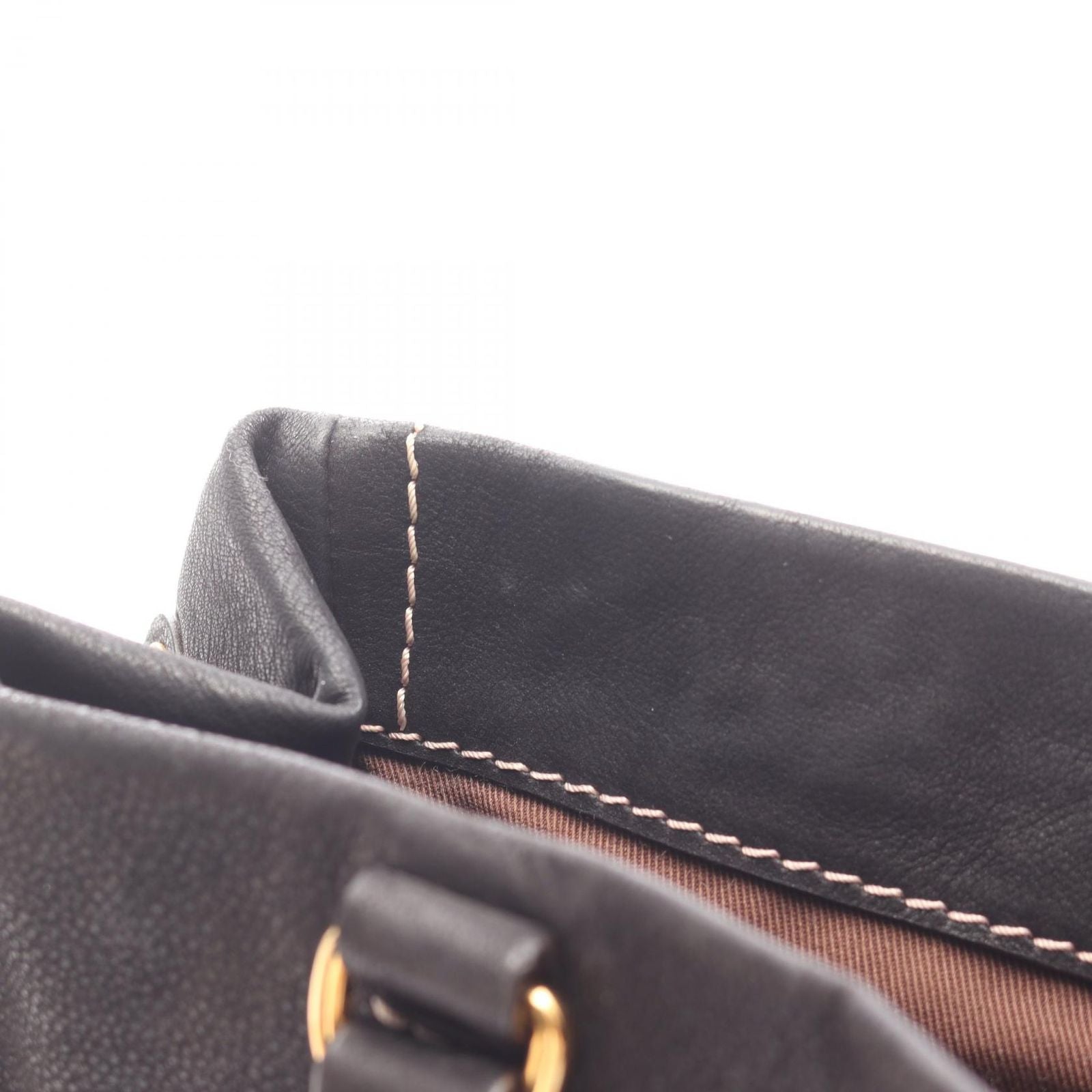 Loewe Tote Made Tall Black Leather Anagram Fringe — view 5