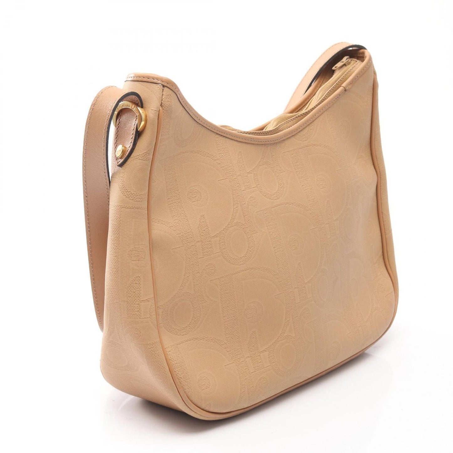 Dior Shoulder Bag Trotter Beige Canvas Leather Oval — view 2