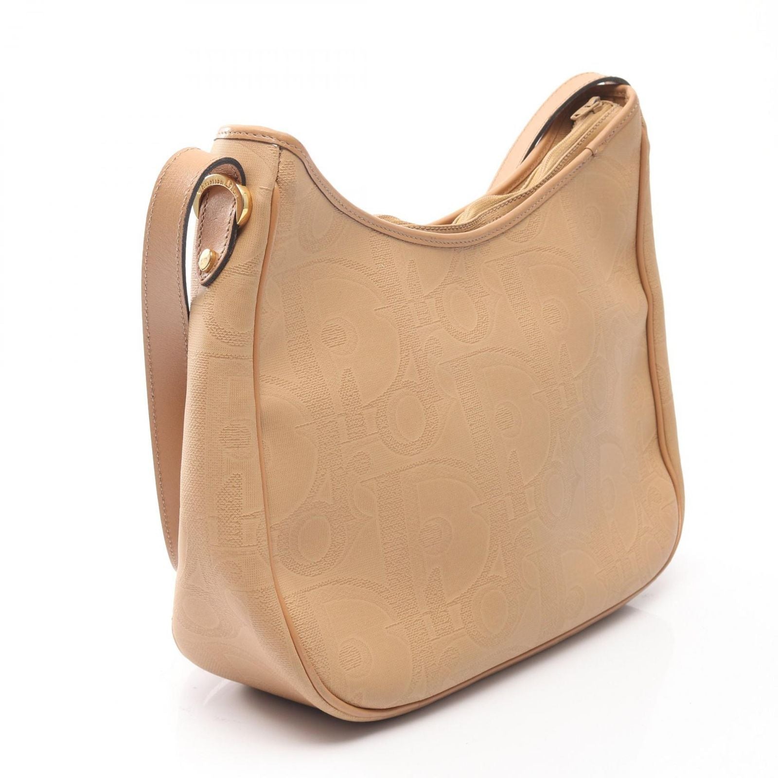 Dior Shoulder Bag Trotter Beige Canvas Leather Oval — view 2