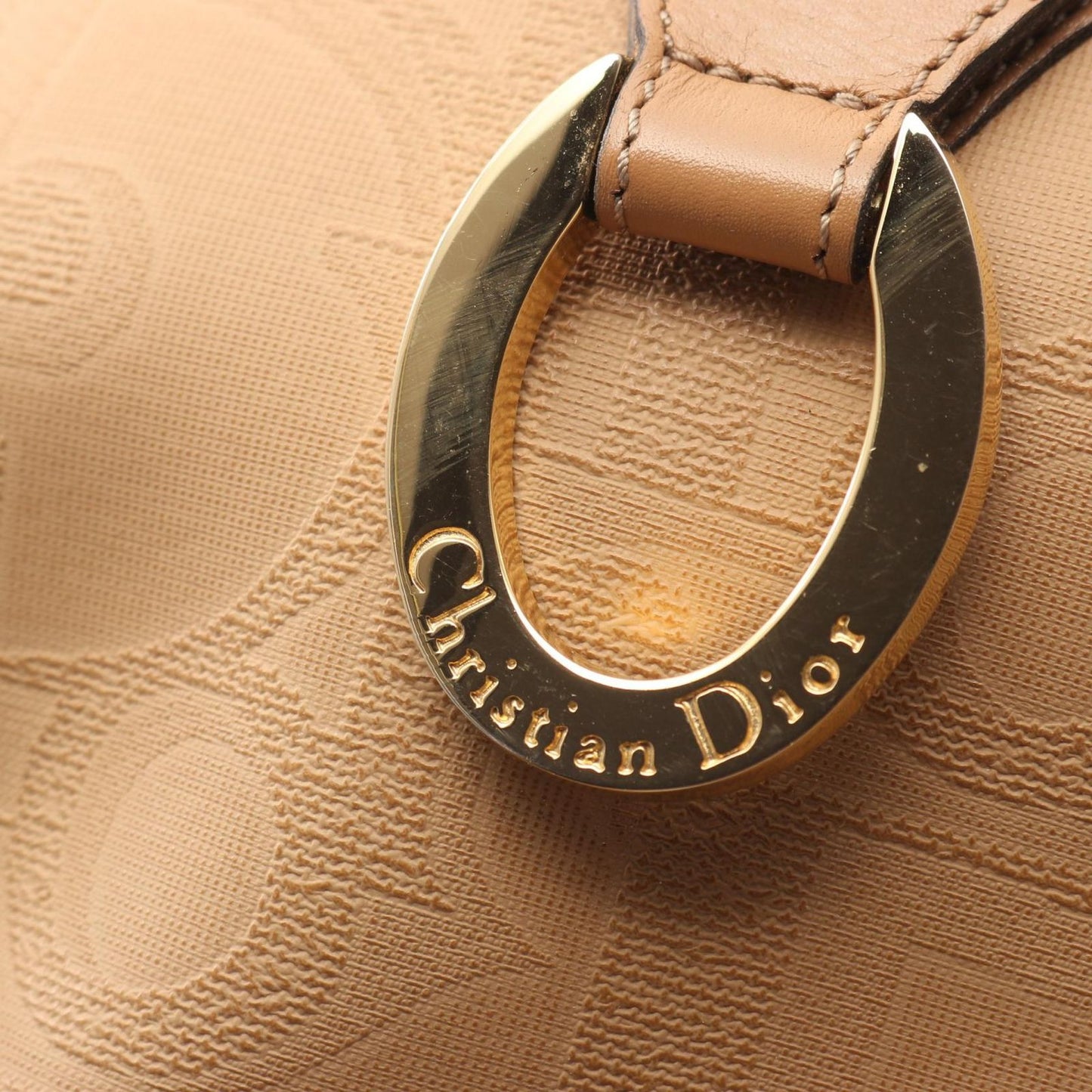 Dior Shoulder Bag Trotter Beige Canvas Leather Oval — view 6