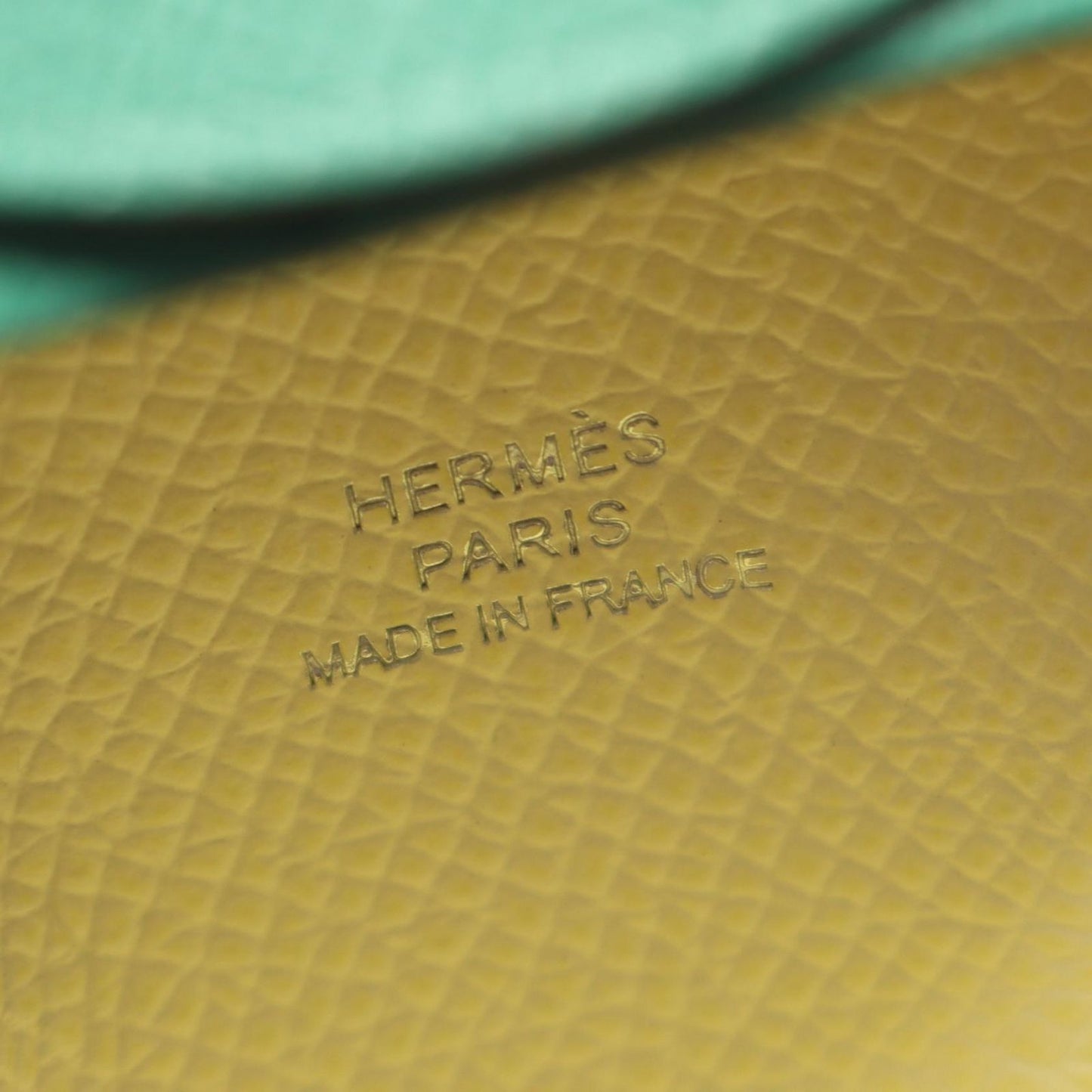 Hermes Coin Case Bastia Verso Vert Vertigo Jaune Poussin Leather — view 5