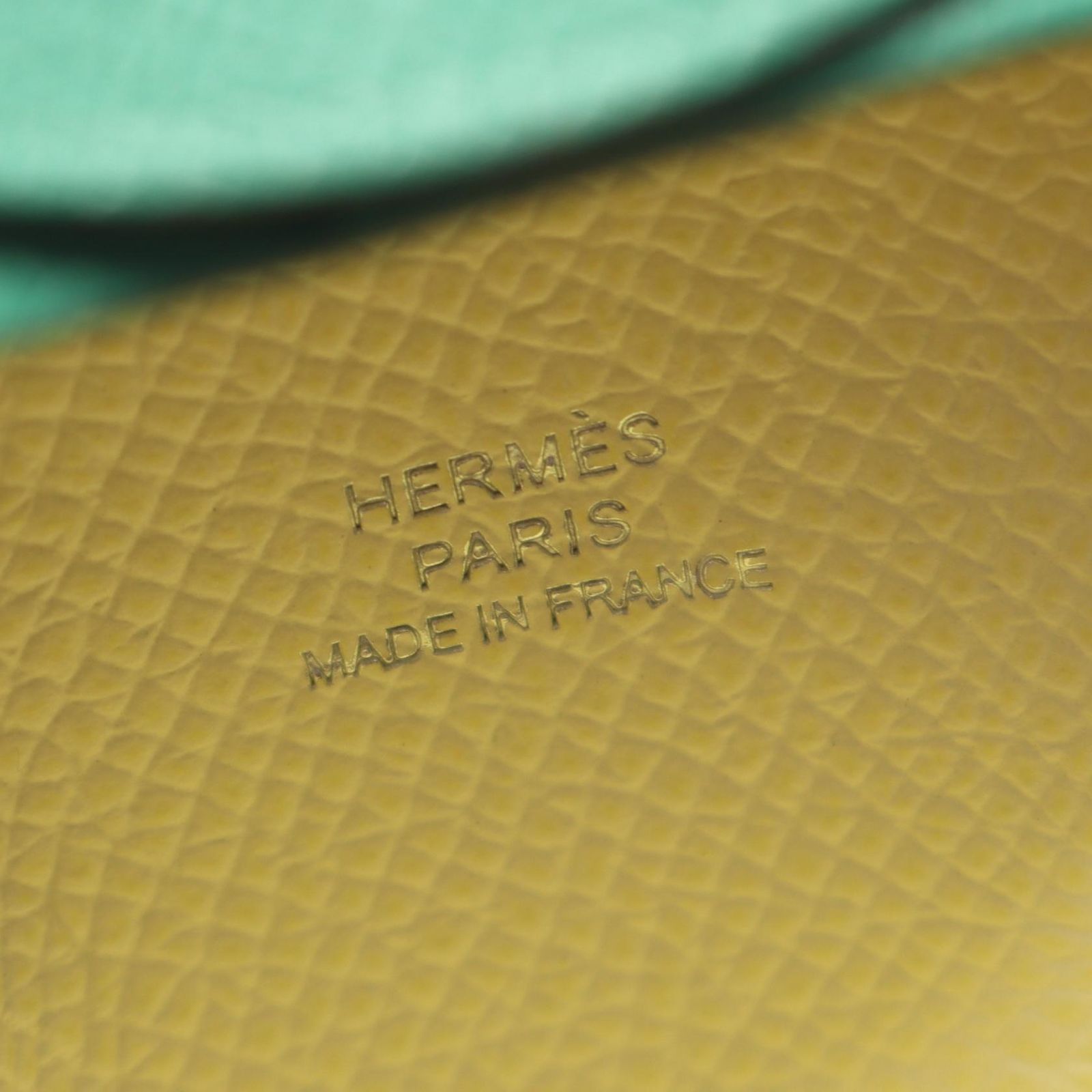 Hermes Coin Case Bastia Verso Vert Vertigo Jaune Poussin Leather — view 5