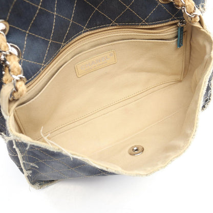 Chanel Shoulder Bag Quilted Denim Blue Chain — view 3