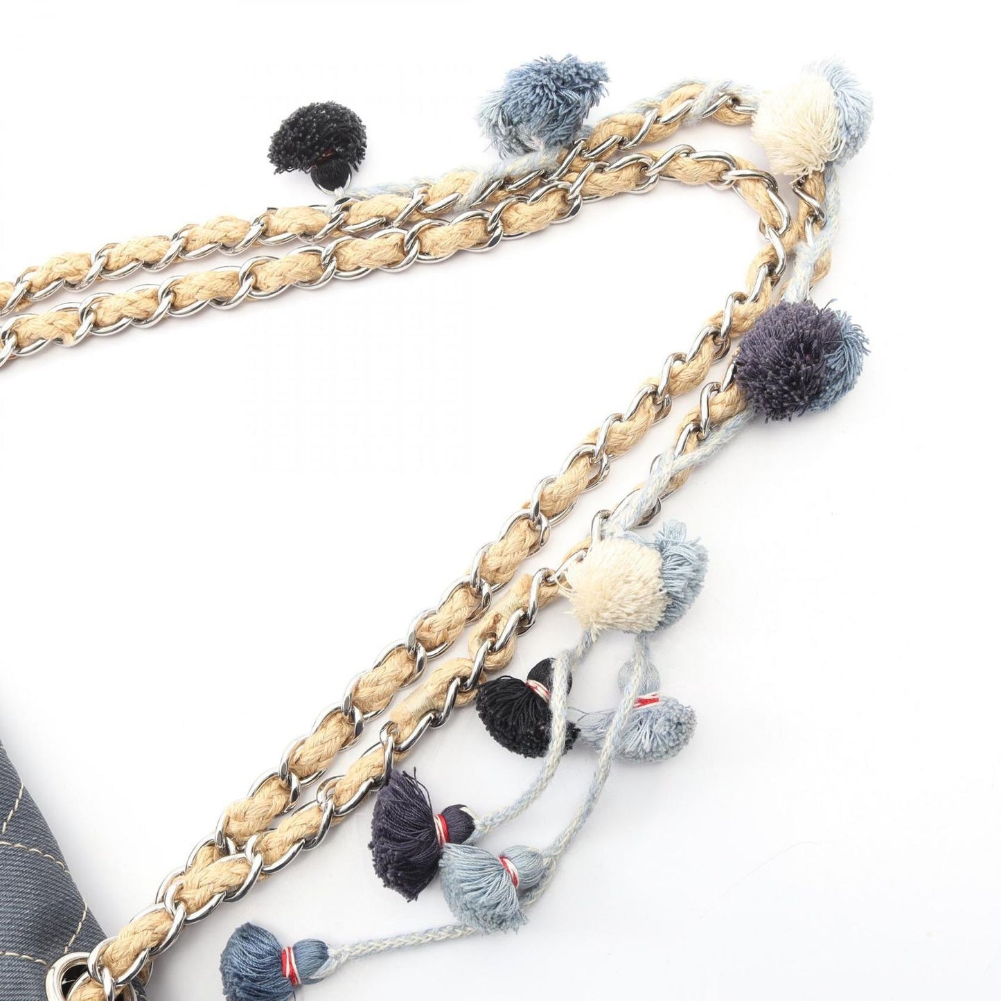 Chanel Shoulder Bag Quilted Denim Blue Chain — view 9