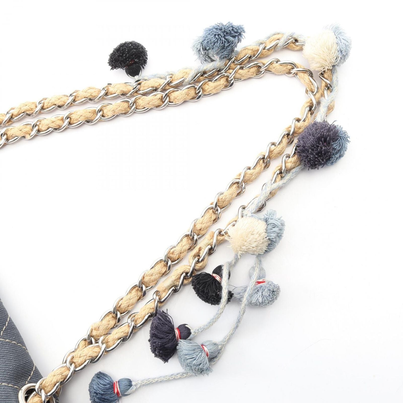 Chanel Shoulder Bag Quilted Denim Blue Chain — view 9