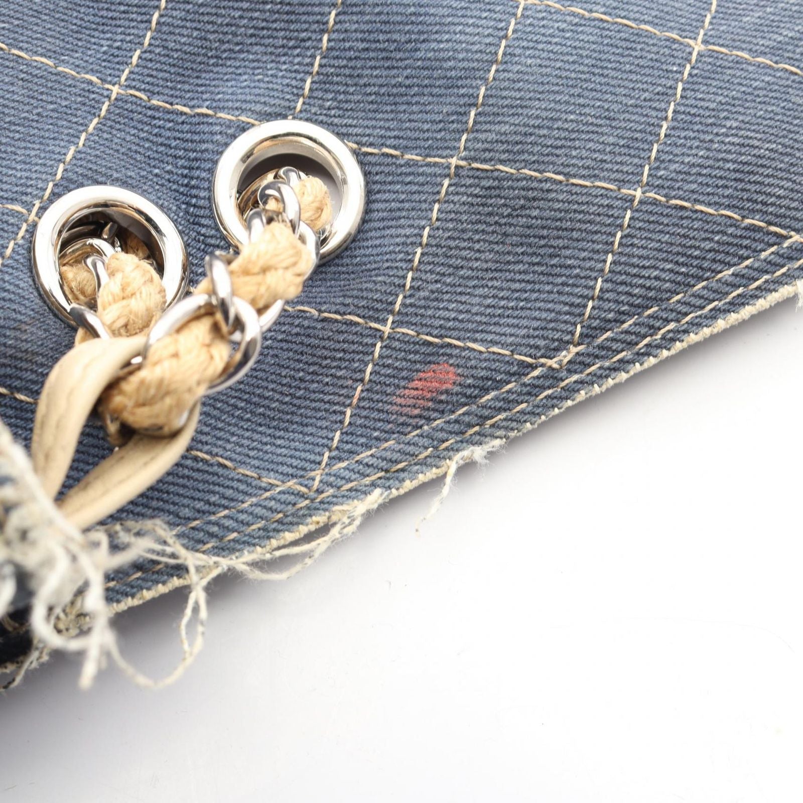 Chanel Shoulder Bag Quilted Denim Blue Chain — view 6