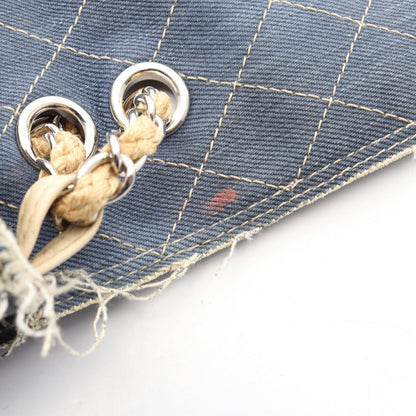 Chanel Shoulder Bag Quilted Denim Blue Chain — view 6