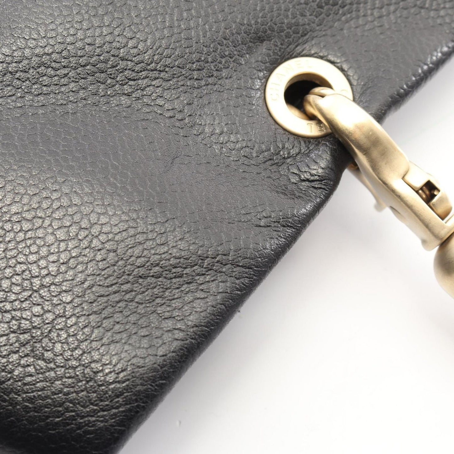 Chanel Handbag CC Logo Black Caviar Leather Tote — view 9