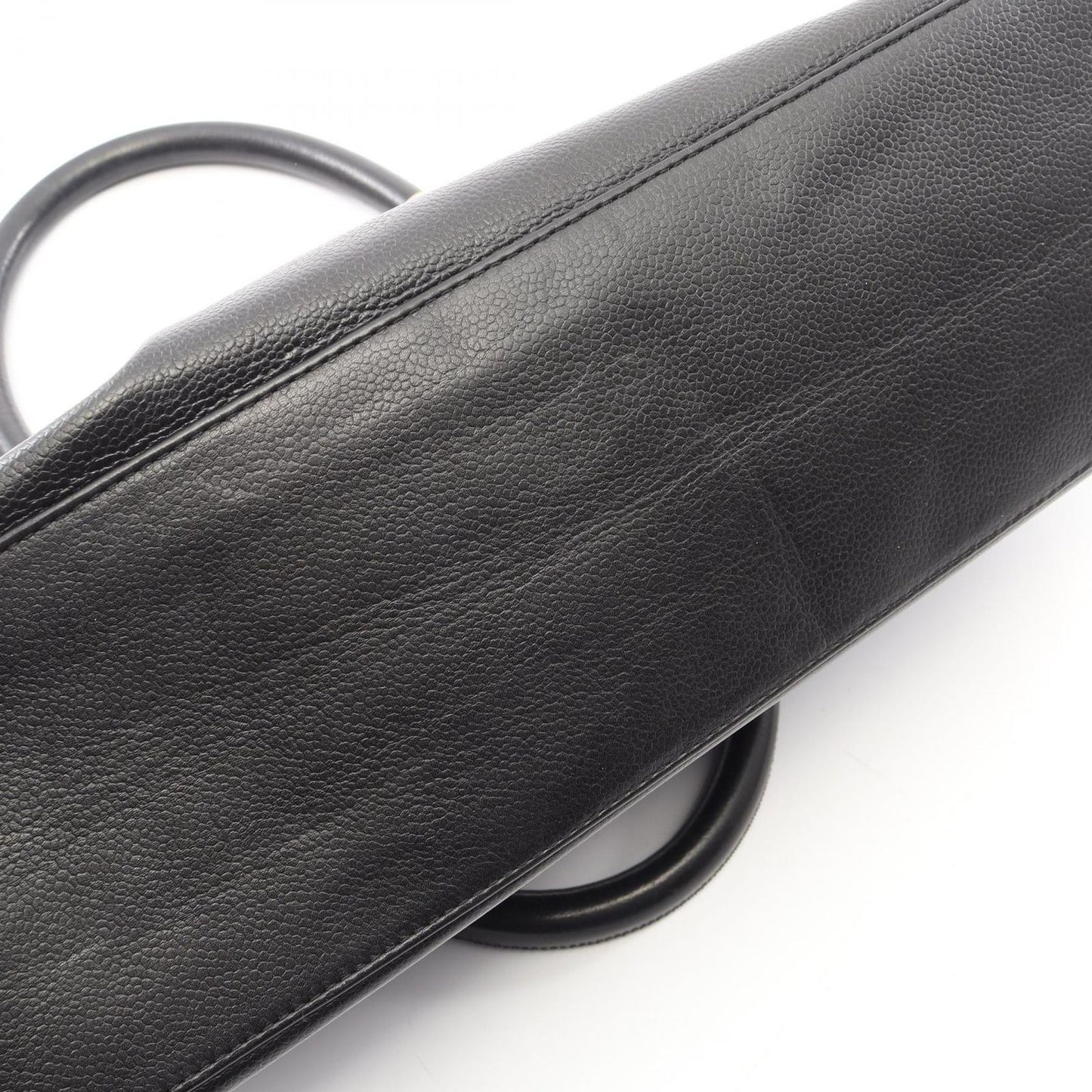 Chanel Handbag CC Logo Black Caviar Leather Tote — view 7