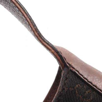 Gucci Shoulder Bag GG Pattern Dark Brown Black Canvas Leather Horsebit — view 6