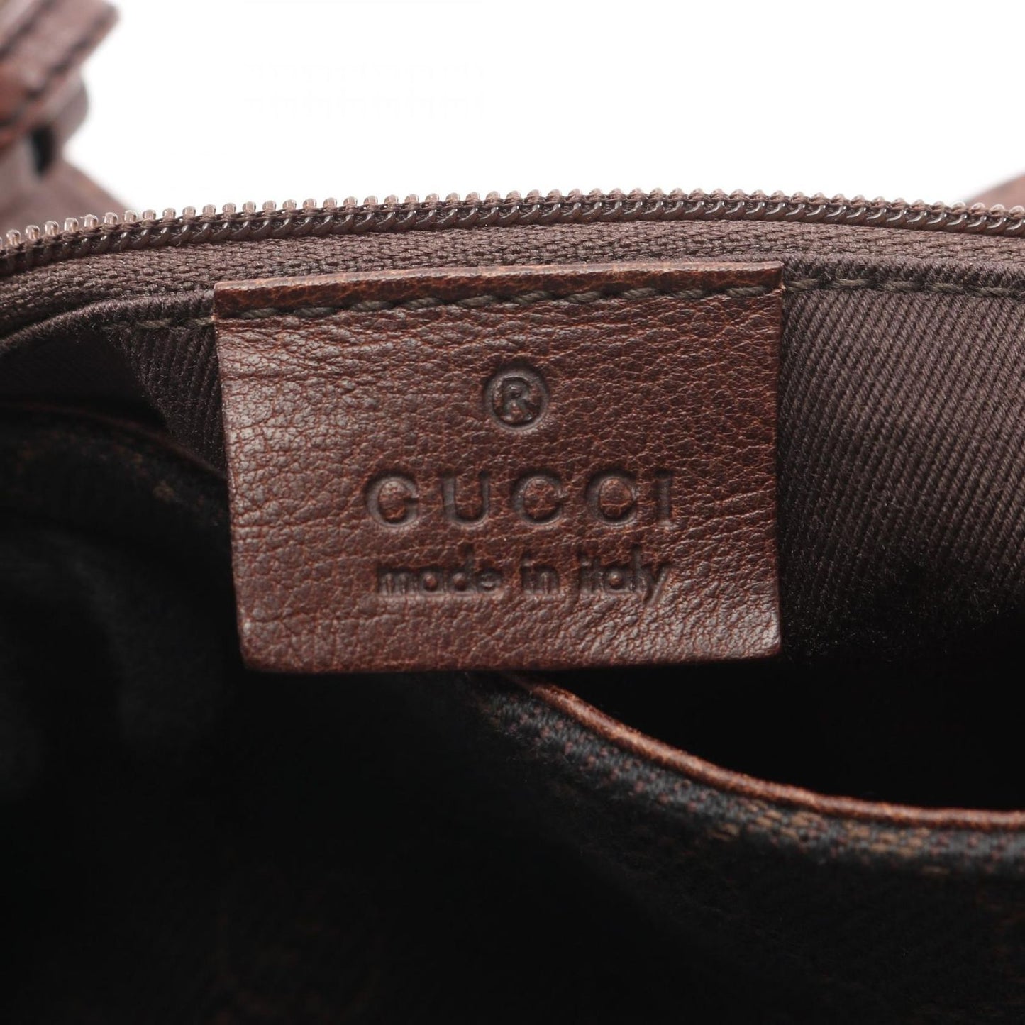 Gucci Shoulder Bag GG Pattern Dark Brown Black Canvas Leather Horsebit — view 4