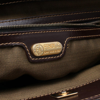 Fendi Tote Zucca Brown Black Canvas Leather — view 4