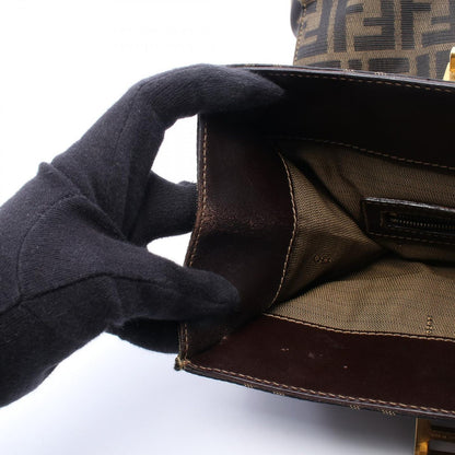 Fendi Tote Zucca Brown Black Canvas Leather — view 5