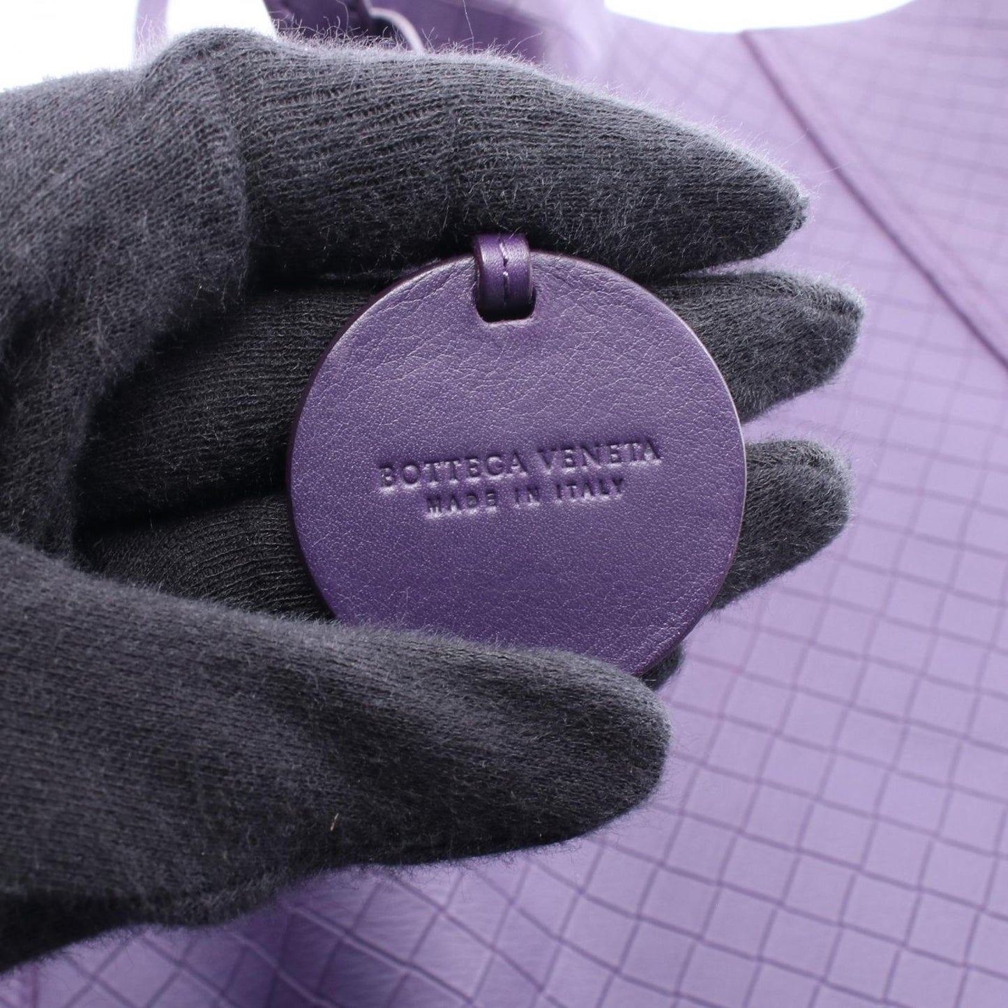 Bottega Veneta Tote Intreccio Mirage with Charm Purple Leather — view 4