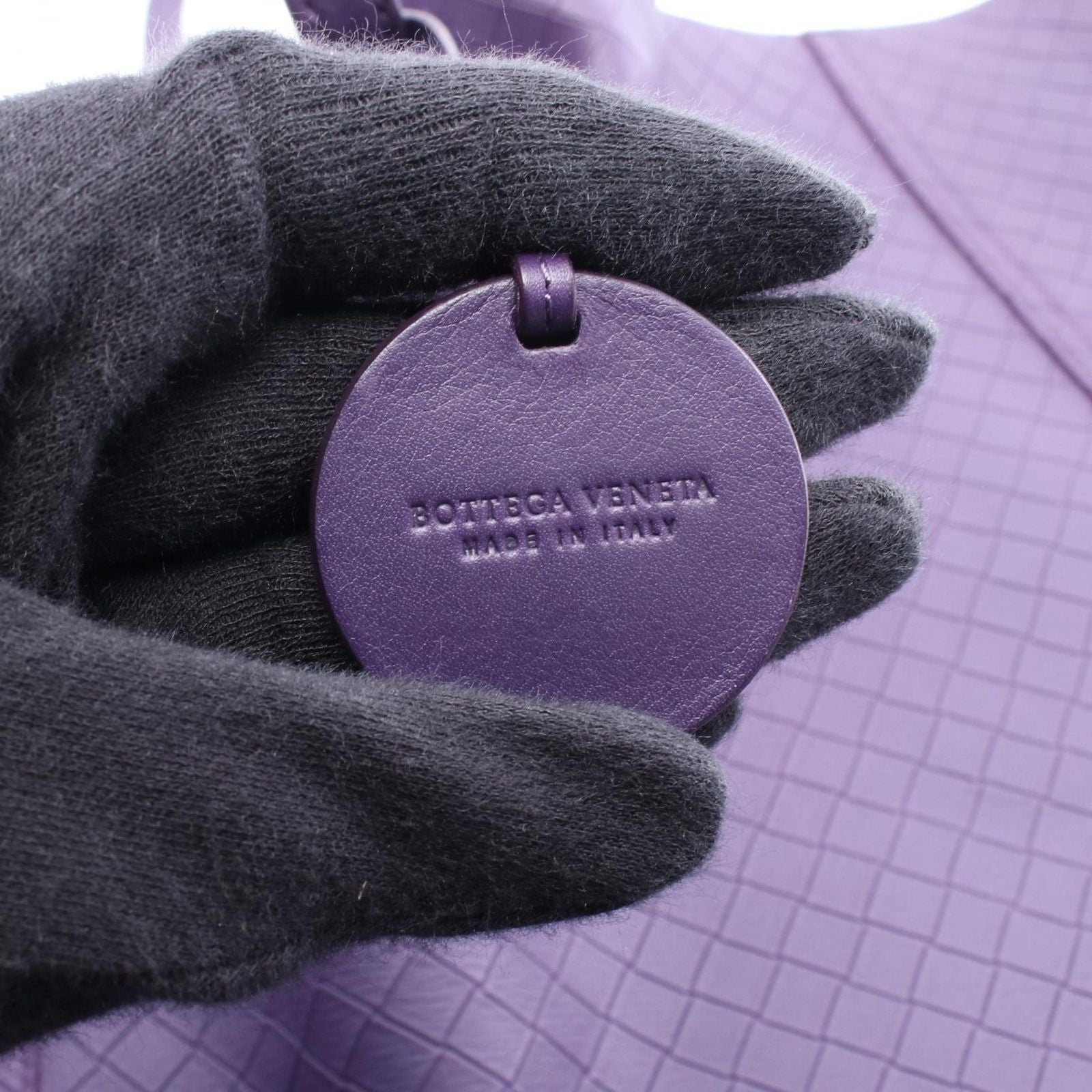 Bottega Veneta Tote Intreccio Mirage with Charm Purple Leather — view 4