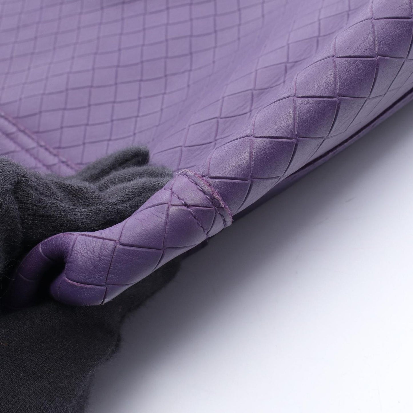 Bottega Veneta Tote Intreccio Mirage with Charm Purple Leather — view 8
