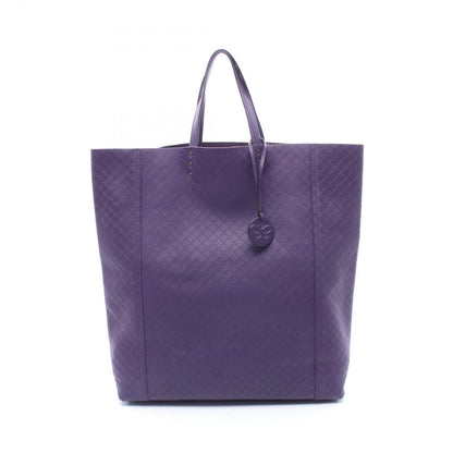 Bottega Veneta Tote Intreccio Mirage with Charm Purple Leather