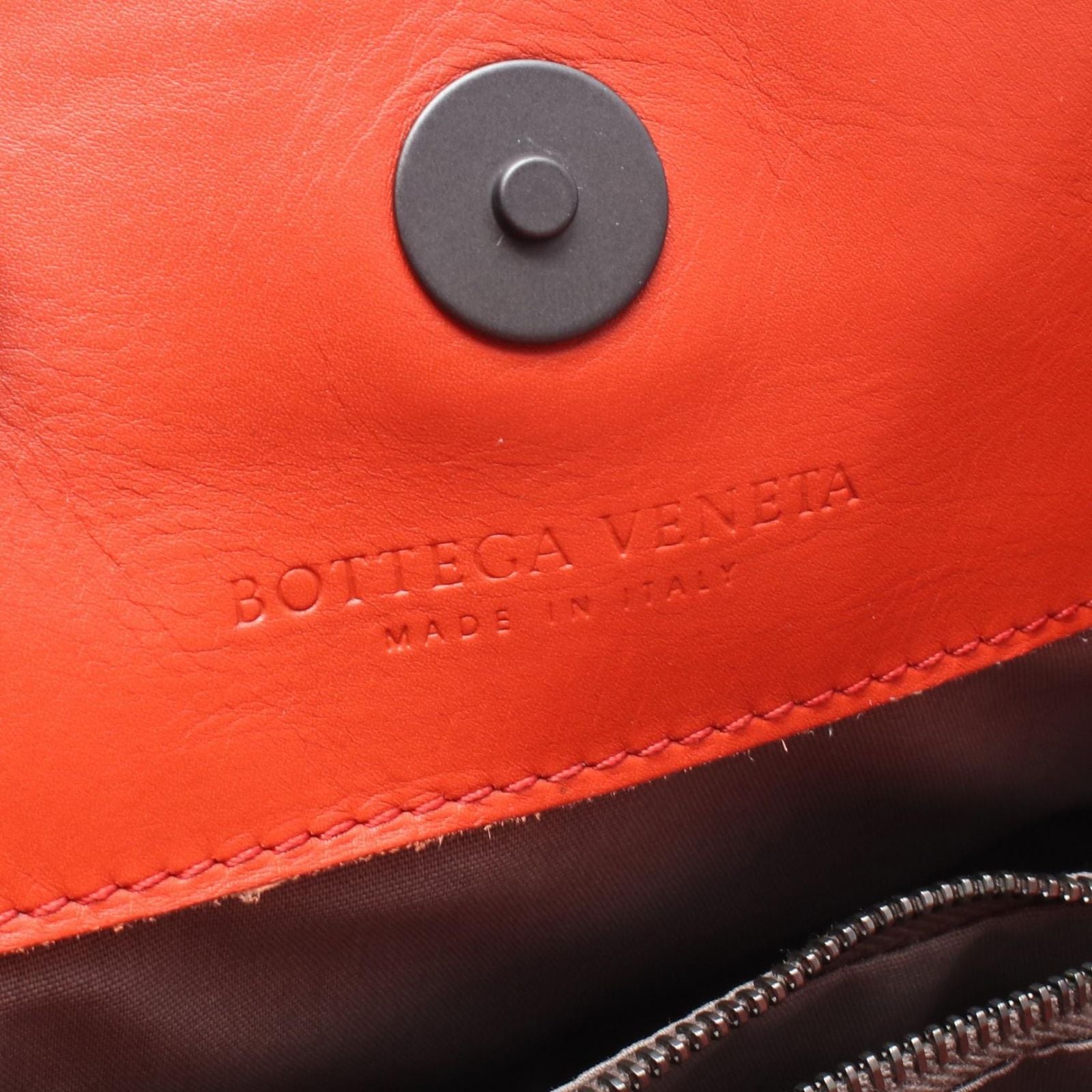 Bottega Veneta Handbag Intrecciato Satchel Orange Leather — view 4